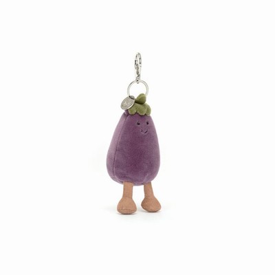 Jellycat Vivacious Vegetable Aubergine Bag Charm USA | 26501EAKS